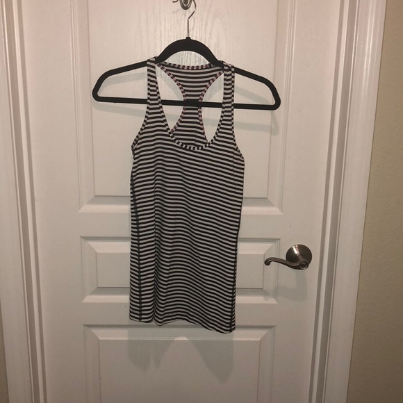 lululemon athletica Tops - Black/white stripe cool racerback lululemon